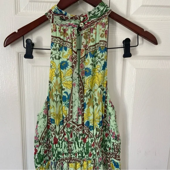 Anthropologie The Somerset Floral Print Boho Tiered Halter Maxi Dress Small - Picture 9 of 11